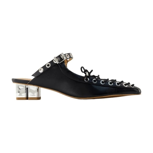 GANNI Mule Eyelets Sandals - Synthetique - Black Black