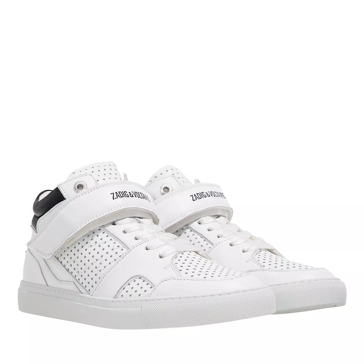Zadig Voltaire Mid Flash Smooth Calfskin Perf Blanc High Top