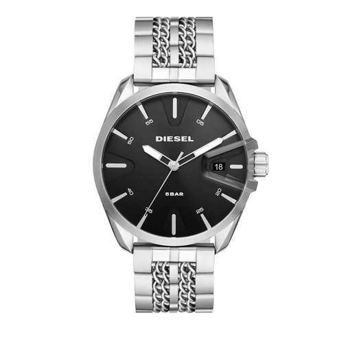 Diesel MS9 Three-Hand Date Stainless Steel Watch Silver Montre à quartz