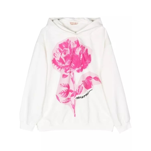 Marni White Marni Collage Flowers Sweatshirt White 