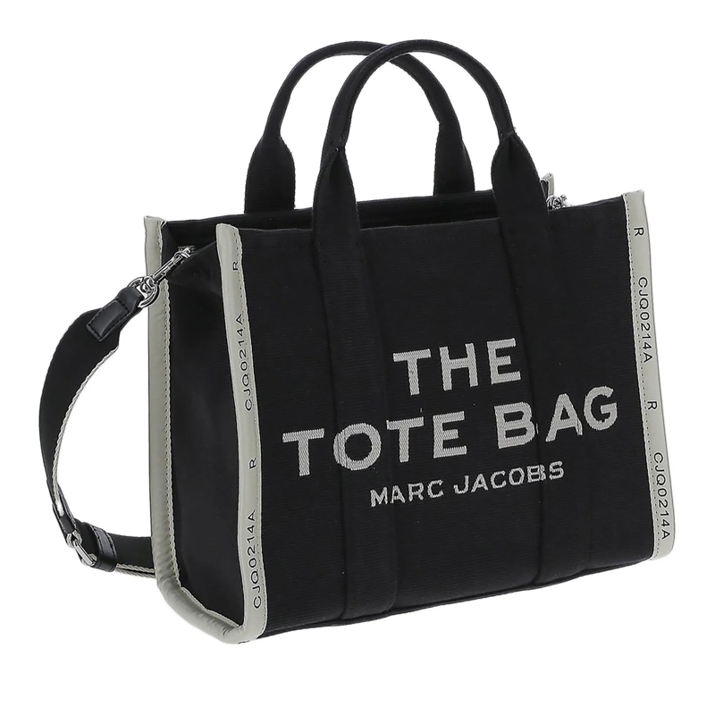 Marc Jacobs Satchel Medium Tote' Black Tote Bag With Contrasting Logo  Black(Image 7)