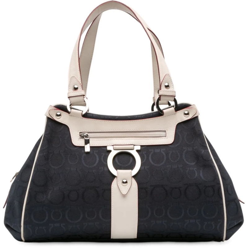 Salvatore Ferragamo Schultertasche Gancini Canvas Shoulder blau