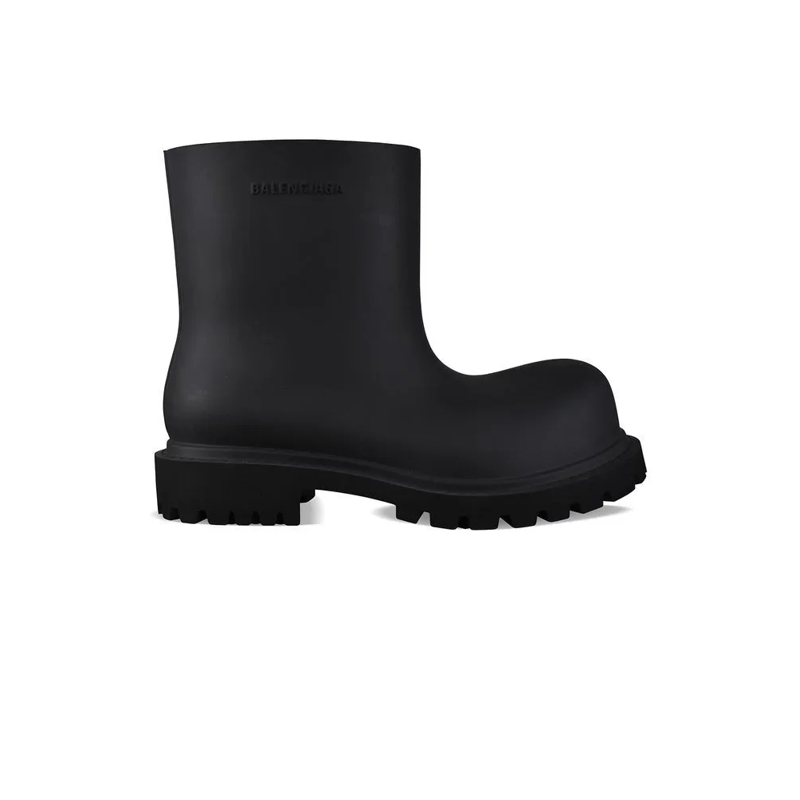 Balenciaga Stiefel Slip-On Booties With Notched Sole Black