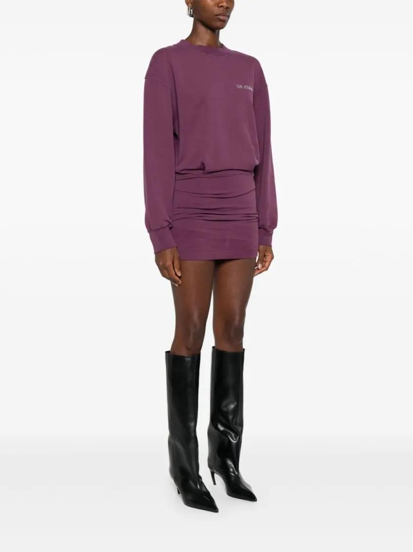 オールインワン・サロペット The Attico Fitted Purple Dress With Rubberised Logo Detail The Attico Fitted Purple Dress With Rubberised Logo Detail