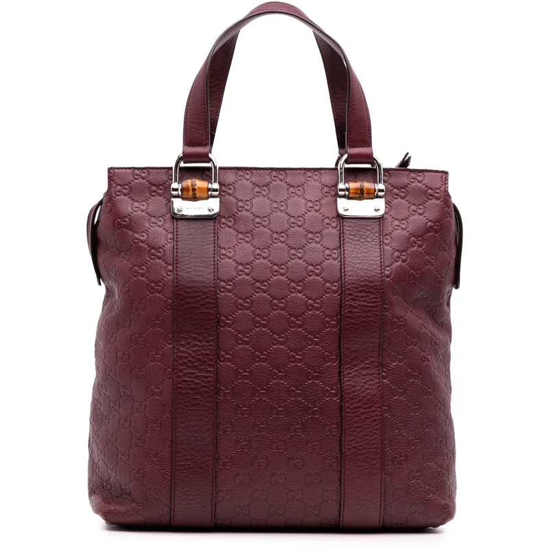 Gucci Shopper Guccissima Tender Bamboo Bar Tote rot