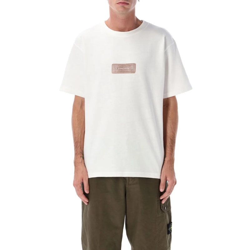 Stone Island T-shirt Raw Beauty Recycled Cotton Archive Print T-Shirt White