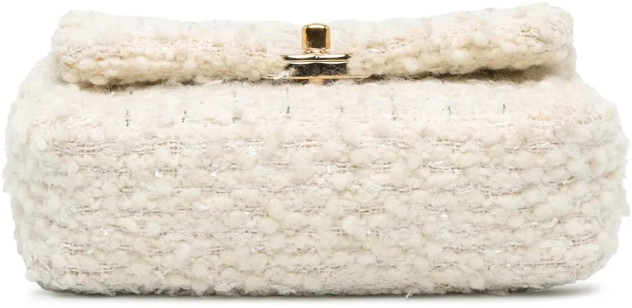 Chanel Shoppers CC Mini Tweed Flap Crossbody in wit