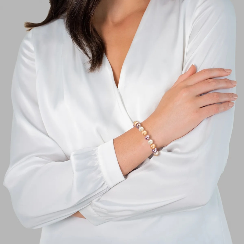 Valero Pearls Armband Sterling Silber Perlen-Armband Süßwasser-Zuchtperl bunt(Image 2)