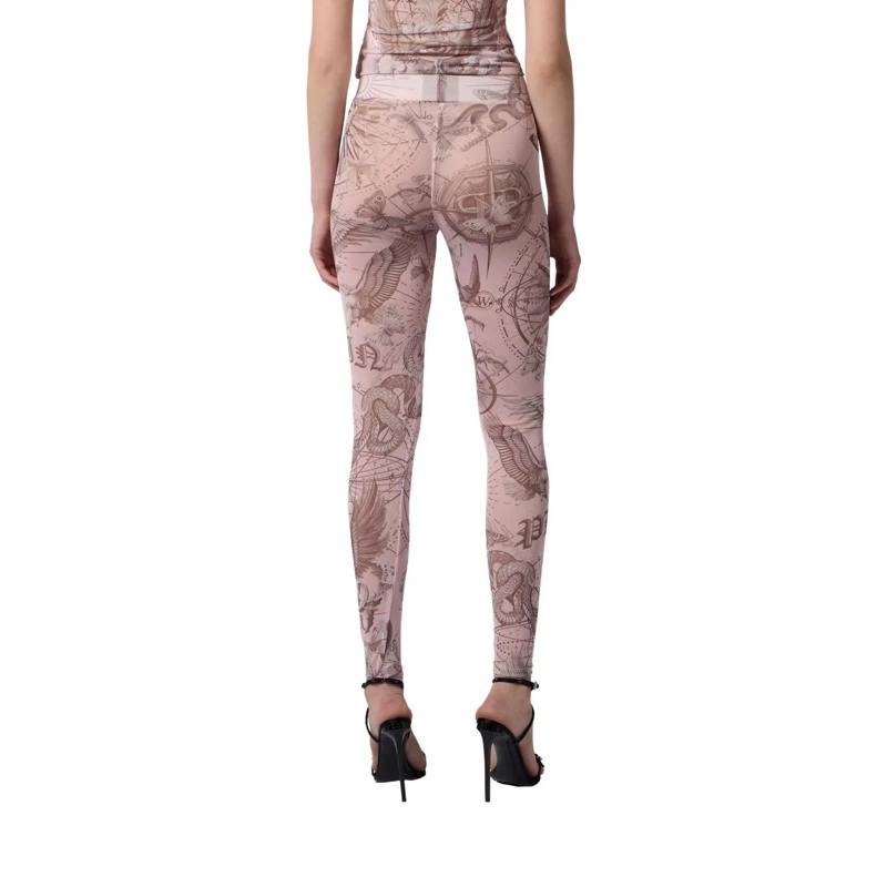 Philipp Plein Hose Tulle Leggings Butterfly Tattoo rose(Image 4)