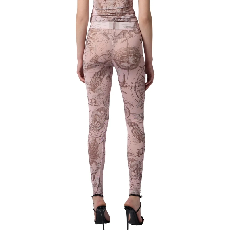 Philipp Plein Leggings Tulle Leggings Butterfly Tattoo rose(Image 2)