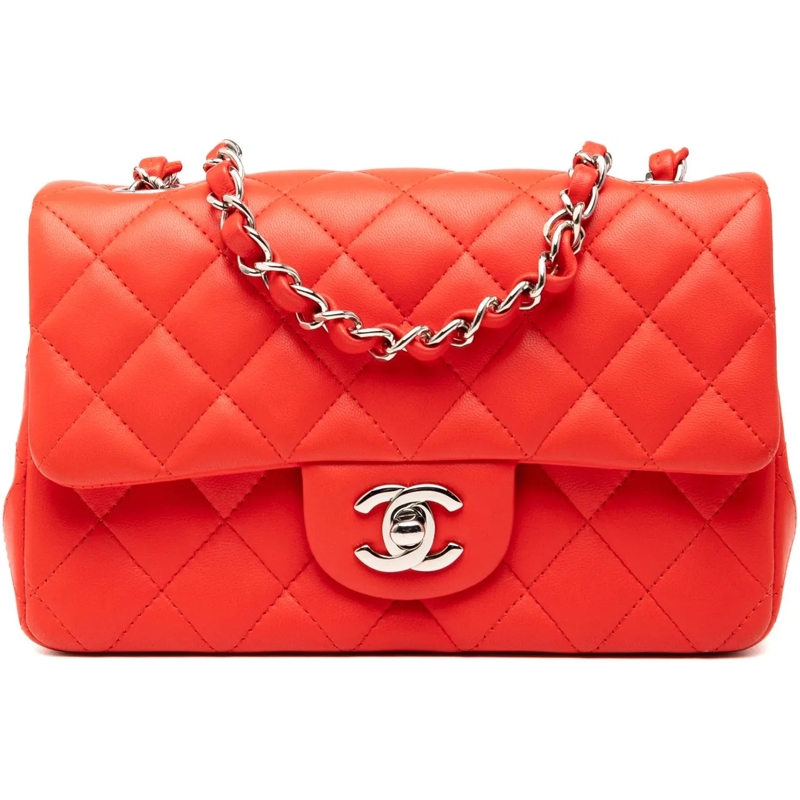 Chanel Sac à bandoulière Mini Rectangular Classic Lambskin Single Flap rot