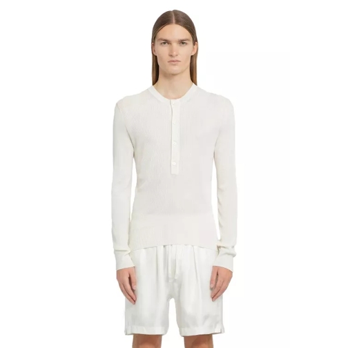 Tom Ford Lyocell Cotton Jersey Long Sleeve T-Shirt White 