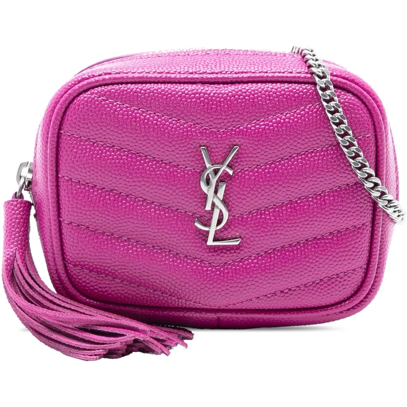Saint Laurent Sac à bandoulière Baby Matelasse Grain De Poudre Monogram Lou Camera rose