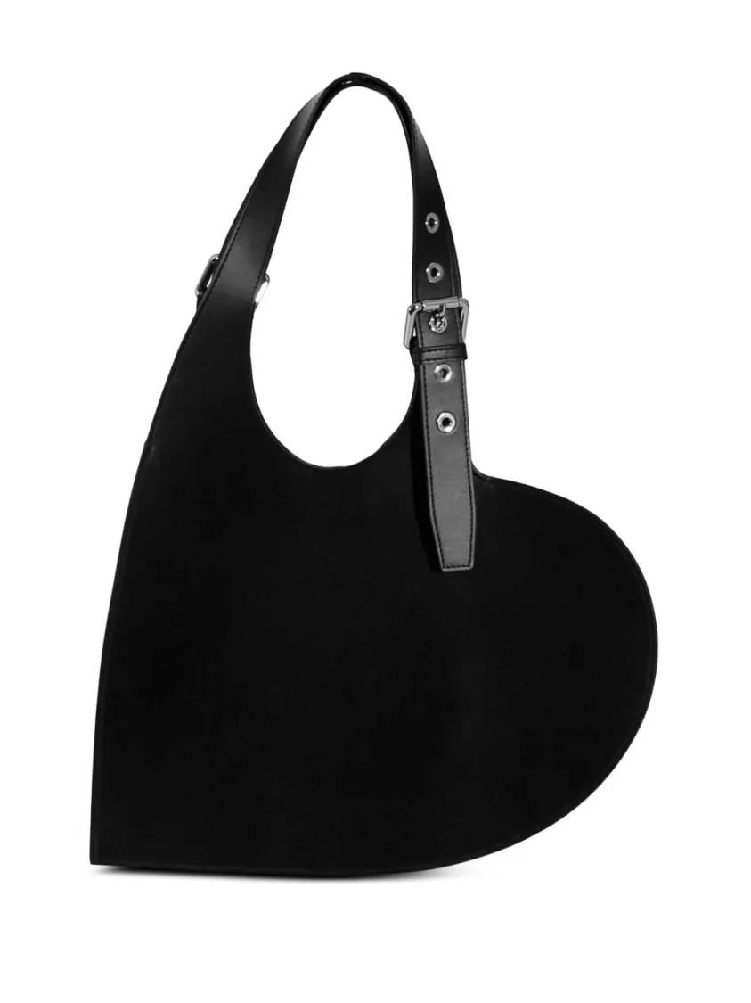 Coperni Hobo bags Heart-Shaped Black Leather Bag With Single Shoulde in zwart
