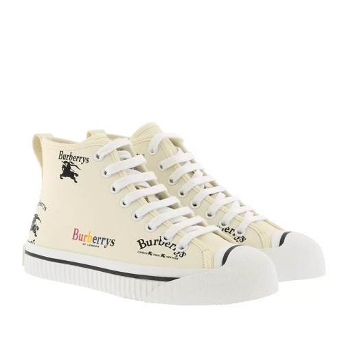 Burberry Archive Logo Cotton High Top Sneakers Off White scarpa da ginnastica bassa