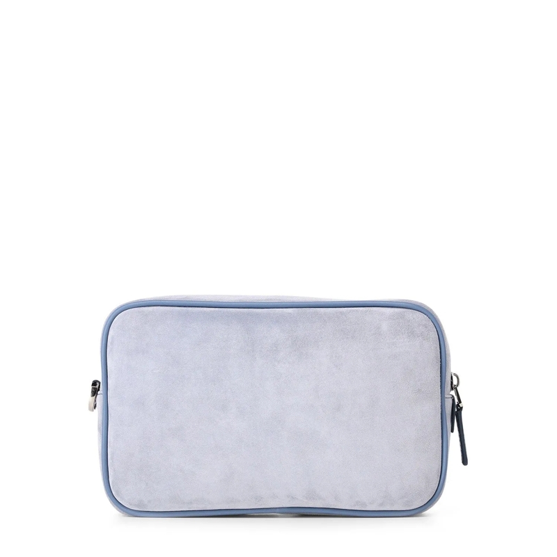 Santoni Schultertasche Travel Bag aus Veloursleder blau(Image 2)