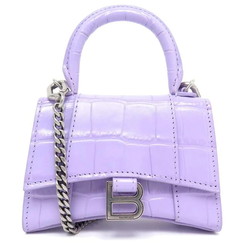 Balenciaga Schultertasche NEUE BALENCIAGA HANDTASCHE 664676 HOURGLASS NANO C lila