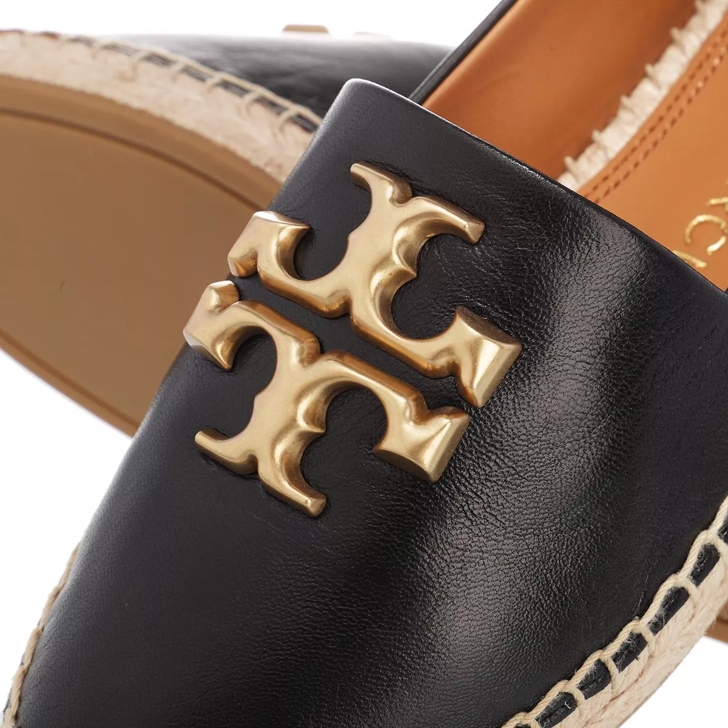 Eleanor Leather Espadrilles in Black - Tory Burch