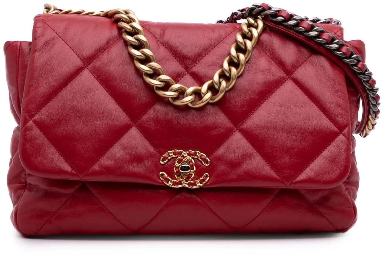 Chanel Hobo Bags - Maxi Lambskin 19 Flap - Gr. unisize - in Rot - für Damen