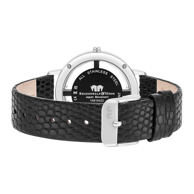 Rhodenwald & Söhne Automatikuhr Damen Armbanduhr Lucrezia Echtleder silber(Image 4)