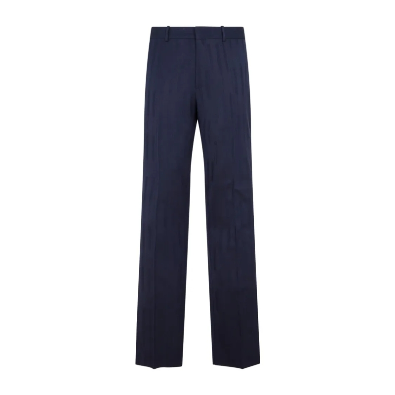 Off-White Pantalon Blue Sierra Leone Virgin Wool Shibori Jacquard Sli Blue