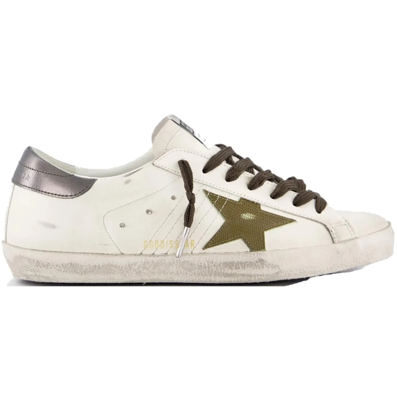 Golden Goose Low-Top-Sneaker Heren Super-Star Sneaker Wit/Groen weiß