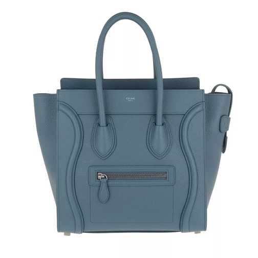 Celine Micro Luggage Handbag Slate Blue Tote