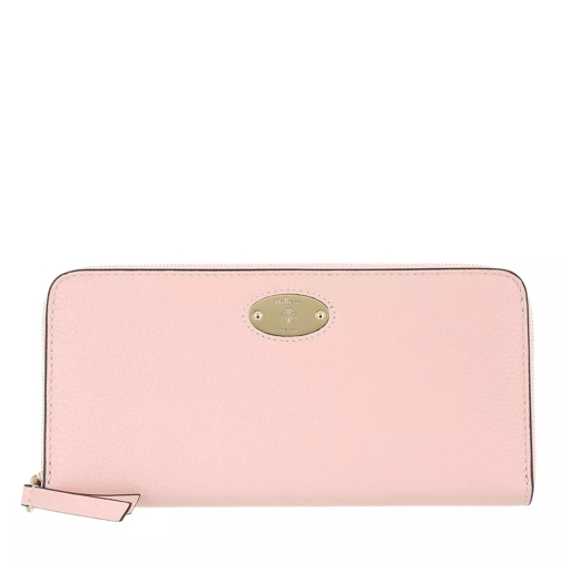 Mulberry Plaque 8 Credit Card Zip Purse Leather Icy Pink Portefeuille continental