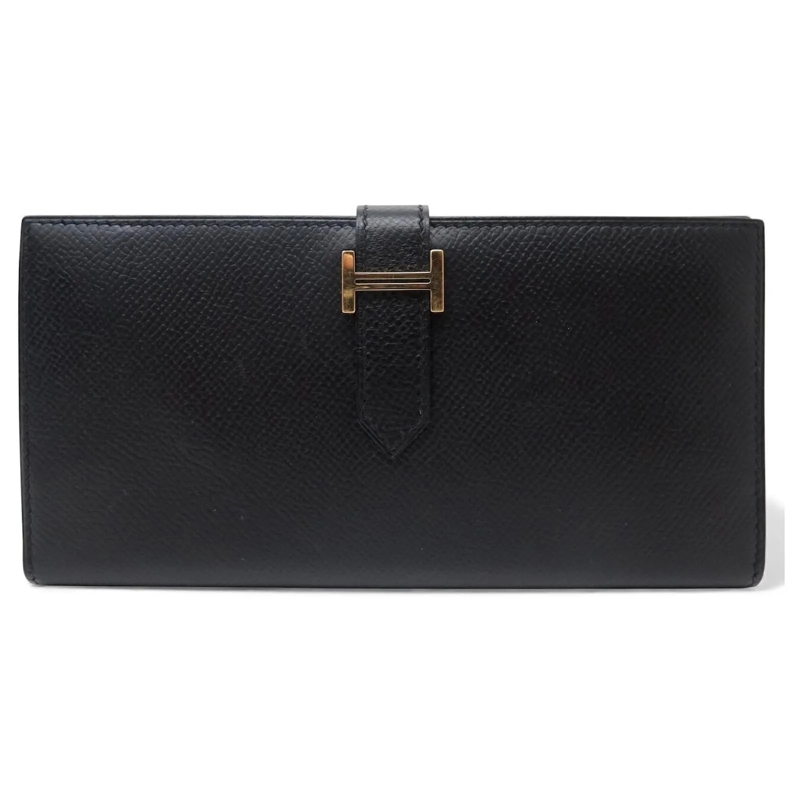Hermès Geldbörse HERMES BEARN SOUFFLET EPSOM LEDER WALLET H039785CC schwarz