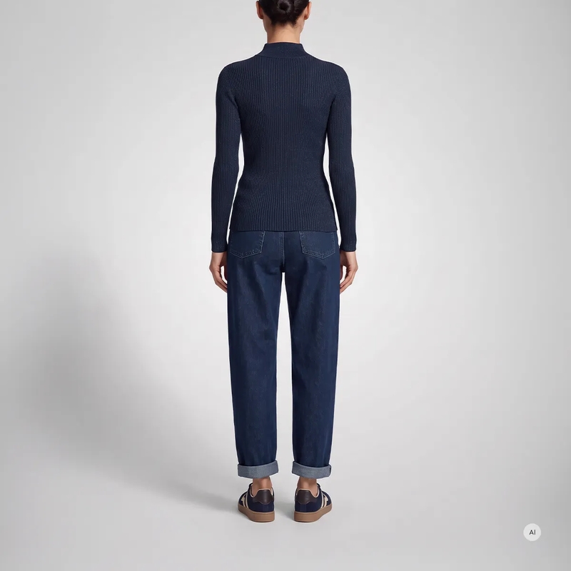 Marc Aurel Hose Jeans- 5 Pocket- Barrelform- veganes Lederlabe blau(Image 4)