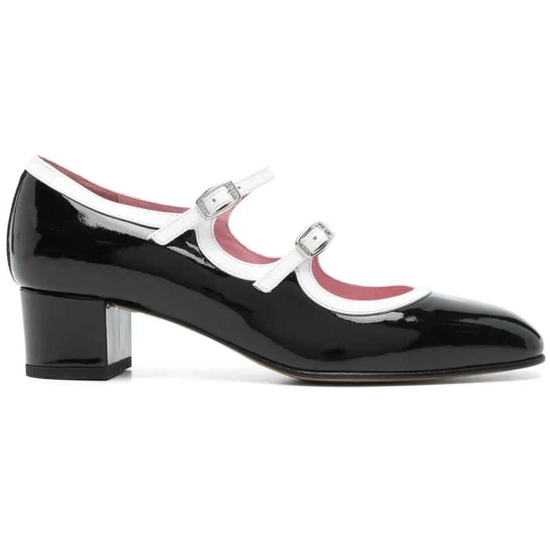 Carel Paris Escarpins Block Heel Shoes With Glossy Finish Black