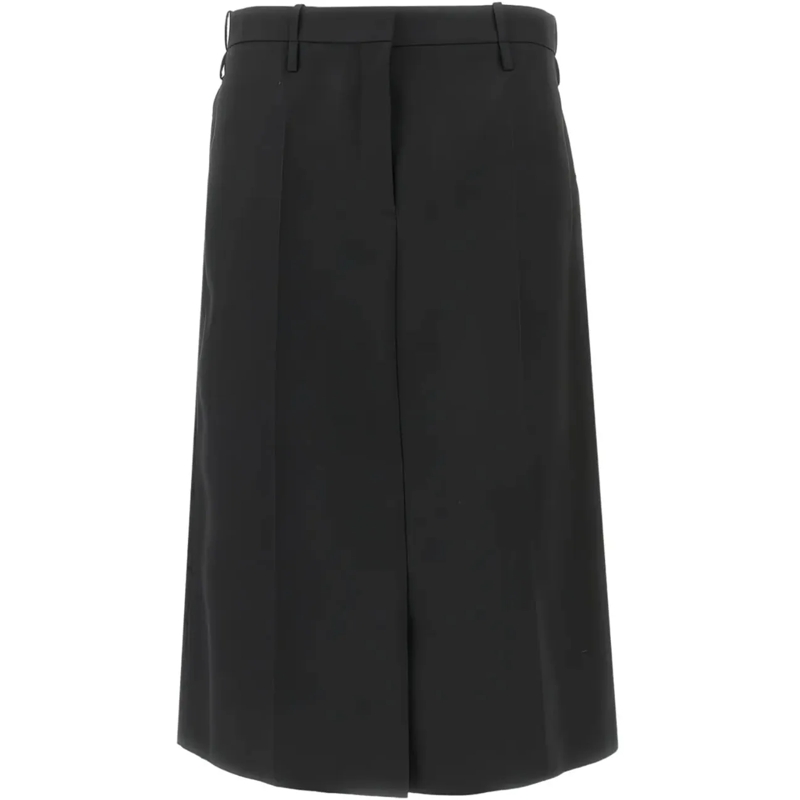 Jil Sander Jupe midi Skirt 99 Mf Mc Black schwarz