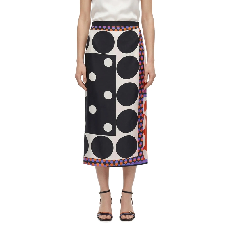 Dries Van Noten Maxirock Midi-Wickelrock aus Seide mehrfarbig(Image 2)