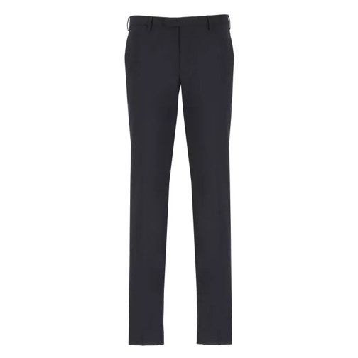 Pt Torino Blue Wool Trousers Blue 