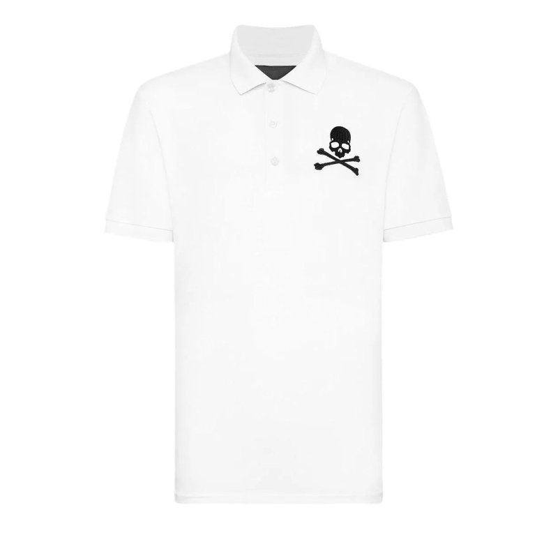 Philipp Plein Poloshirt Poloshirt Skull&Bones weiss