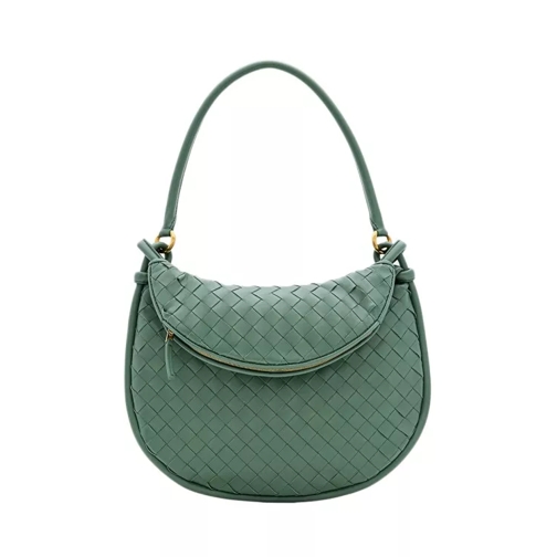 Bottega Veneta Gemelli Small Leather Shoulder Bag Green Schoudertas