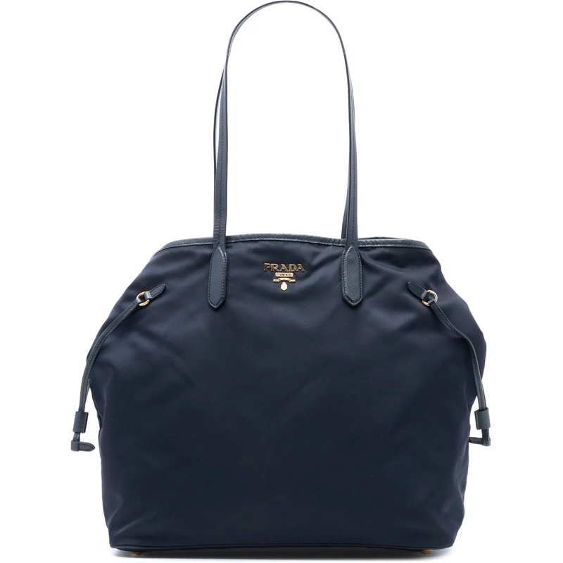 Prada Schultertasche Saffiano Trimmed Tessuto Open Convertible Tote blau