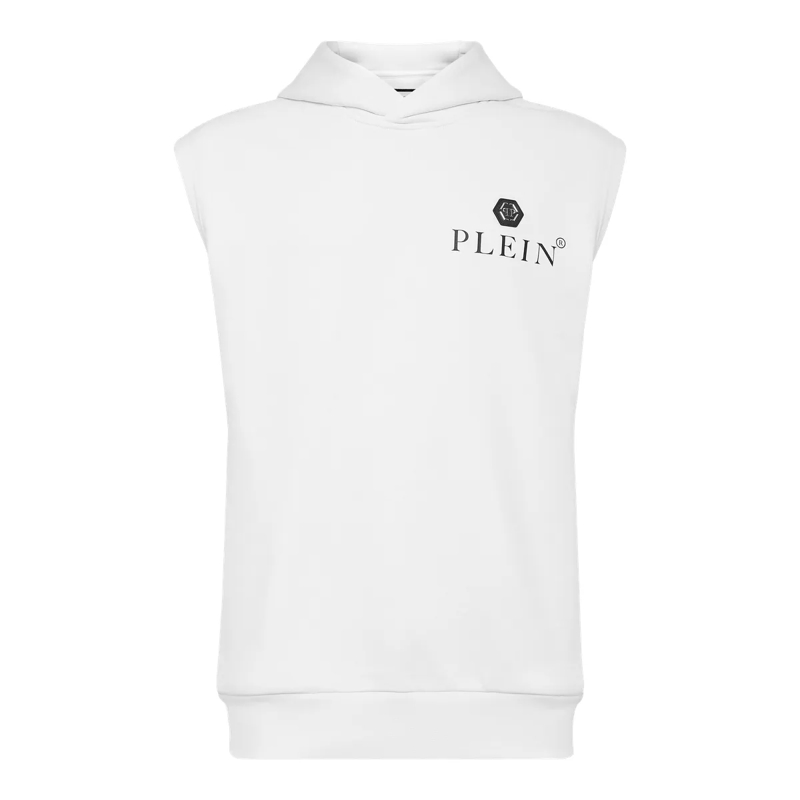 Philipp Plein Top Kapuzen-Sweatshirt Basic weiss