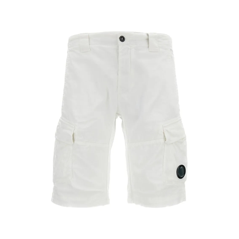 CP Company Short décontracté Stretch Sateen Cargo Lens Shorts White