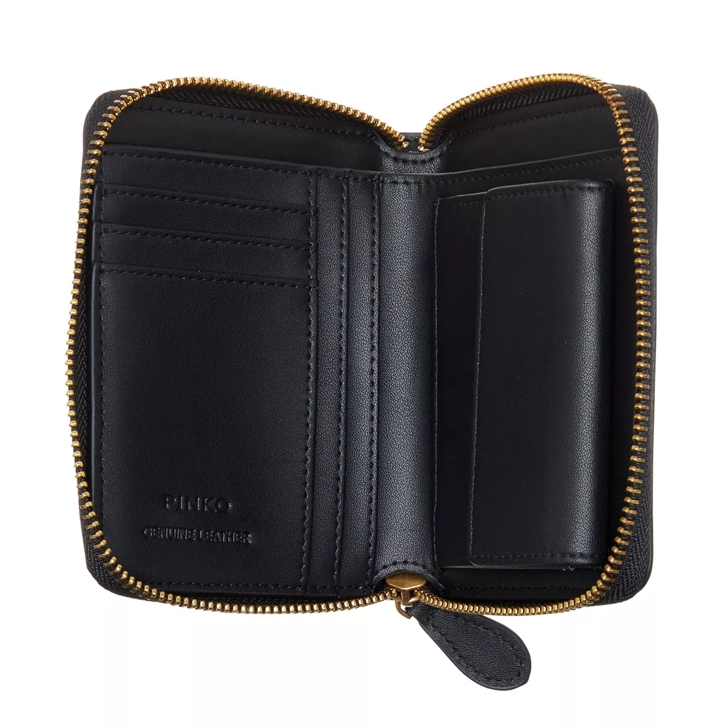 Pinko Tayor Wallet Zip Around Nero Antique Gold | Portafoglio con