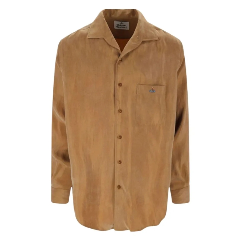 Vivienne Westwood Overhemd Caramel Brown Relaxed Collar Shirt Gold