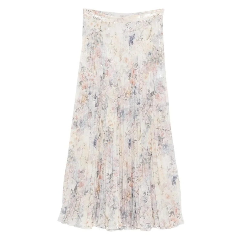 Golden Goose Jupe midi Sequin-Embellished Pleated Midi Skirt With Floral  White