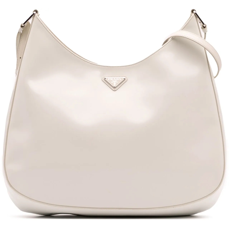 Prada Schultertasche Maxi Spazzolato Cleo Crossbody weiß