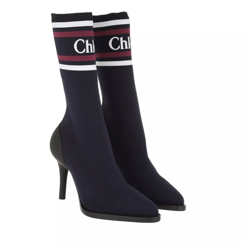 Chloé Ankle Boot Tracy Sock Technical Knit Navy Stiefel