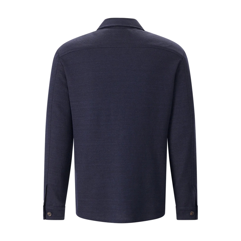 Eleventy Veste de transition Overshirt aus Baumwolle & Leinen dunkelblau(Image 3)