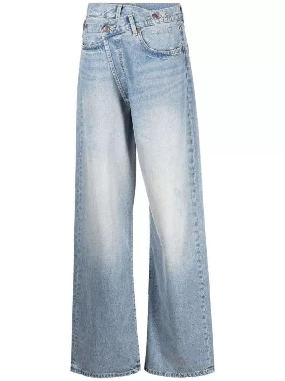 R13 - Crossover Wide-Leg Jeans - Größe 27 - blue