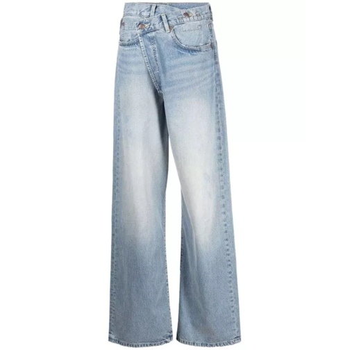 R13  Crossover Wide-Leg Jeans Blue