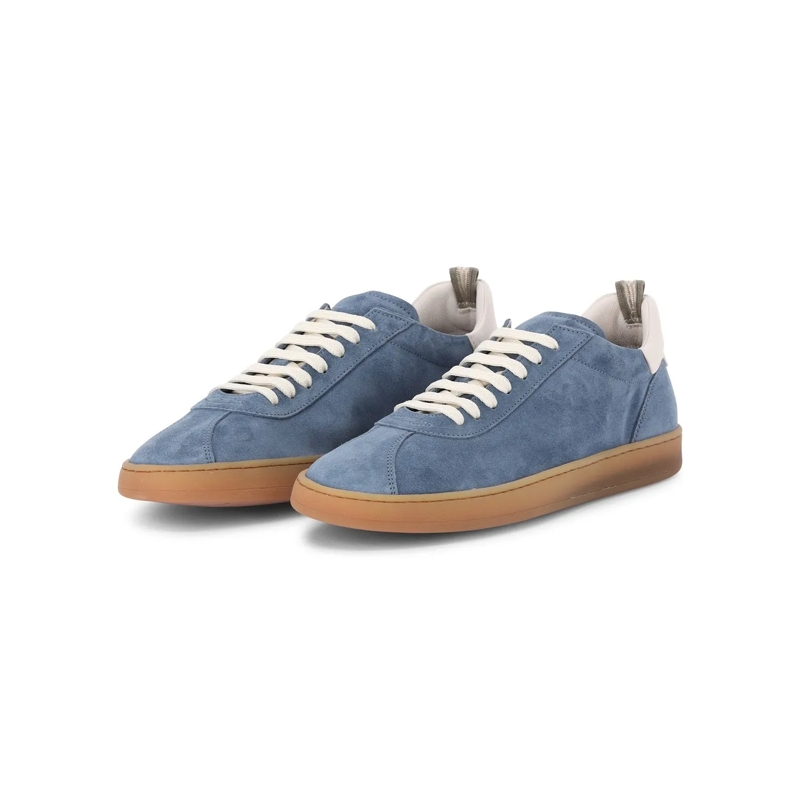 Officine Creative Veterschoenen Sneaker Halo aus Veloursleder blau