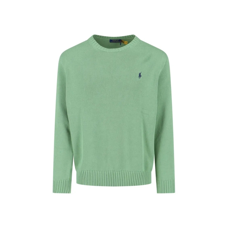 Polo Ralph Lauren Trui Classic Knit Sweater With Ribbed Cuffs And Hem Green
