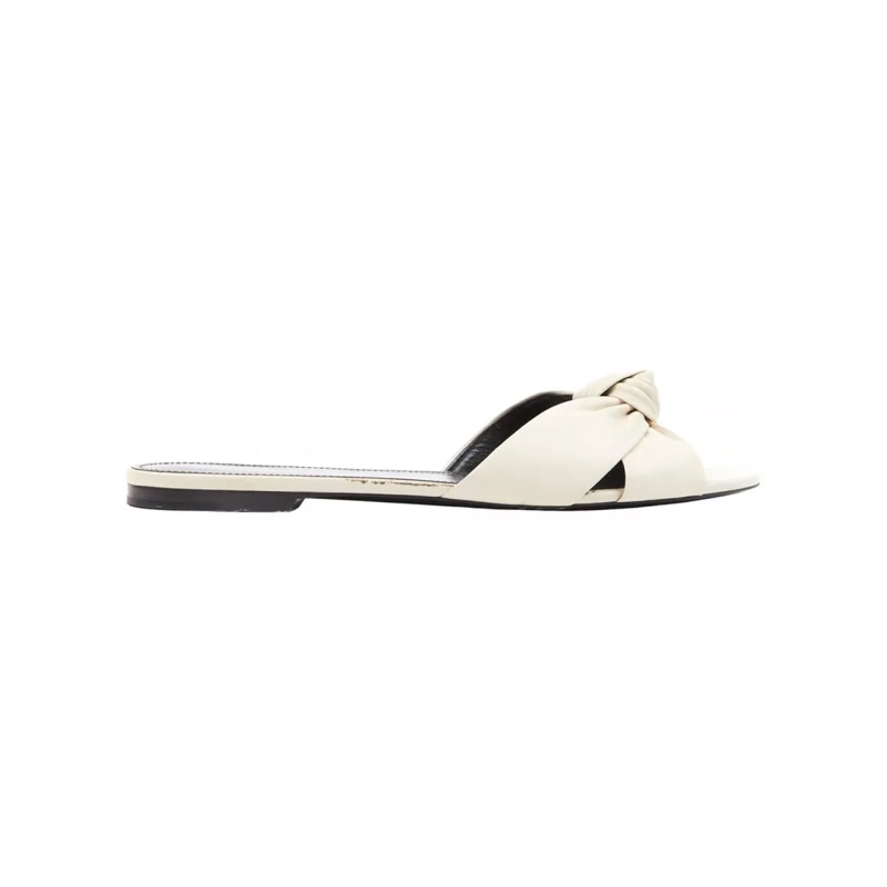 Saint Laurent Sandalen Leather Slides White